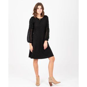 Piper & Scoot Black Swiss Dot Shift Dress